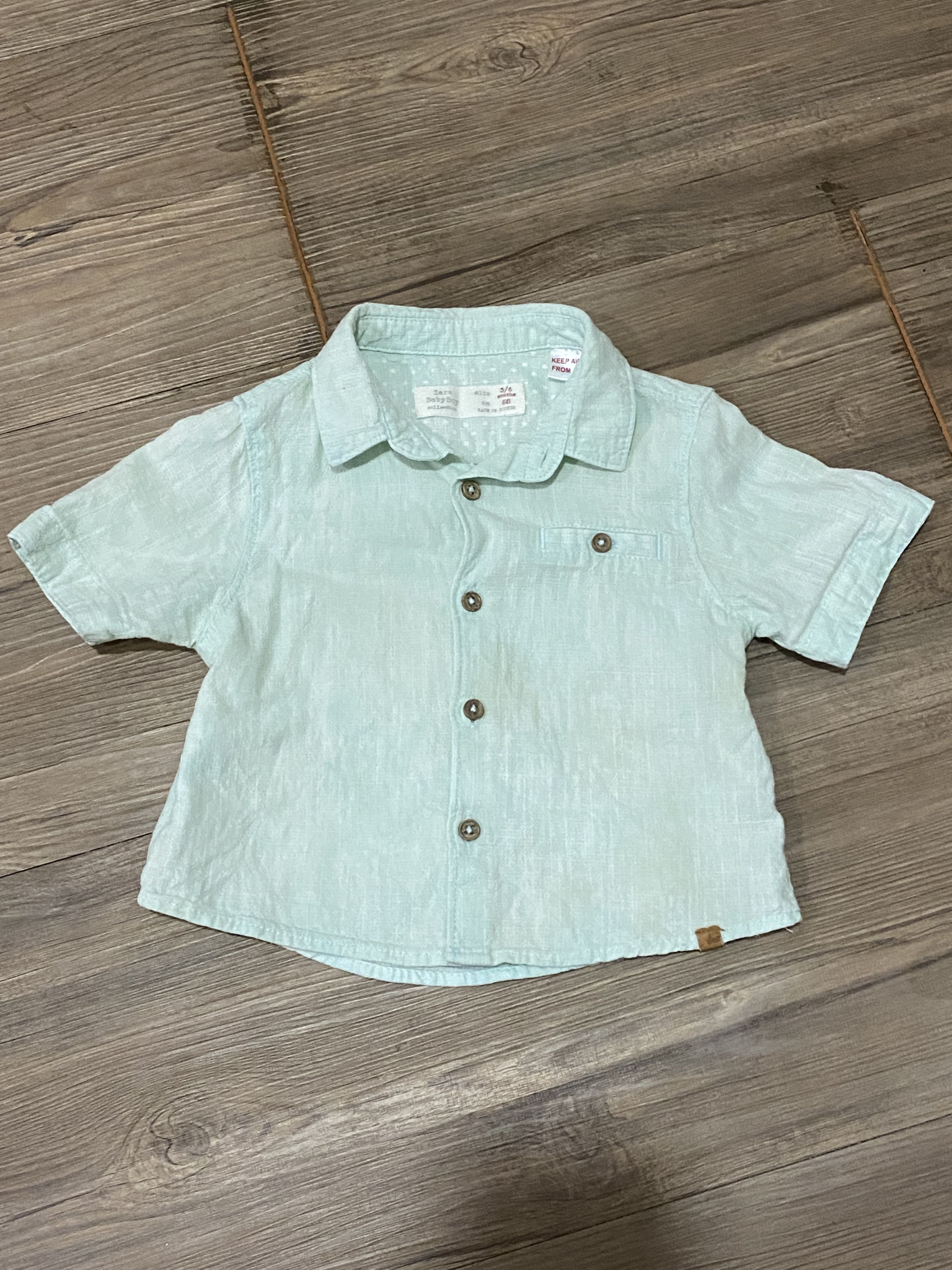 Zara Mint Green boy shirt, Babies 