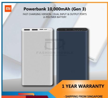 100% Authentic] Xiaomi Powerbank Gen 3 10000mAh Fast Charge ...