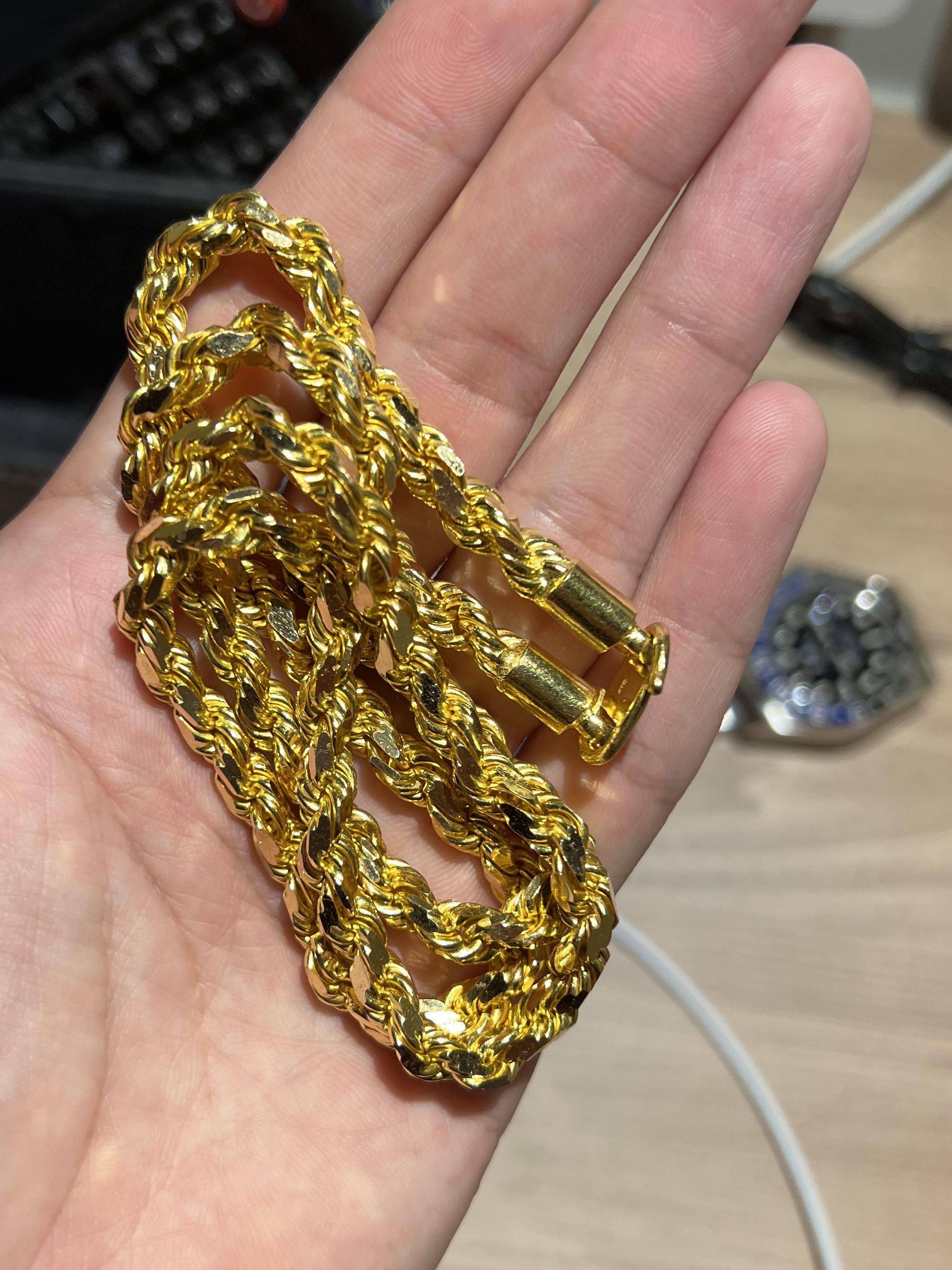 Gold rope mens chain top