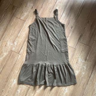 韓版墨綠色洋裝