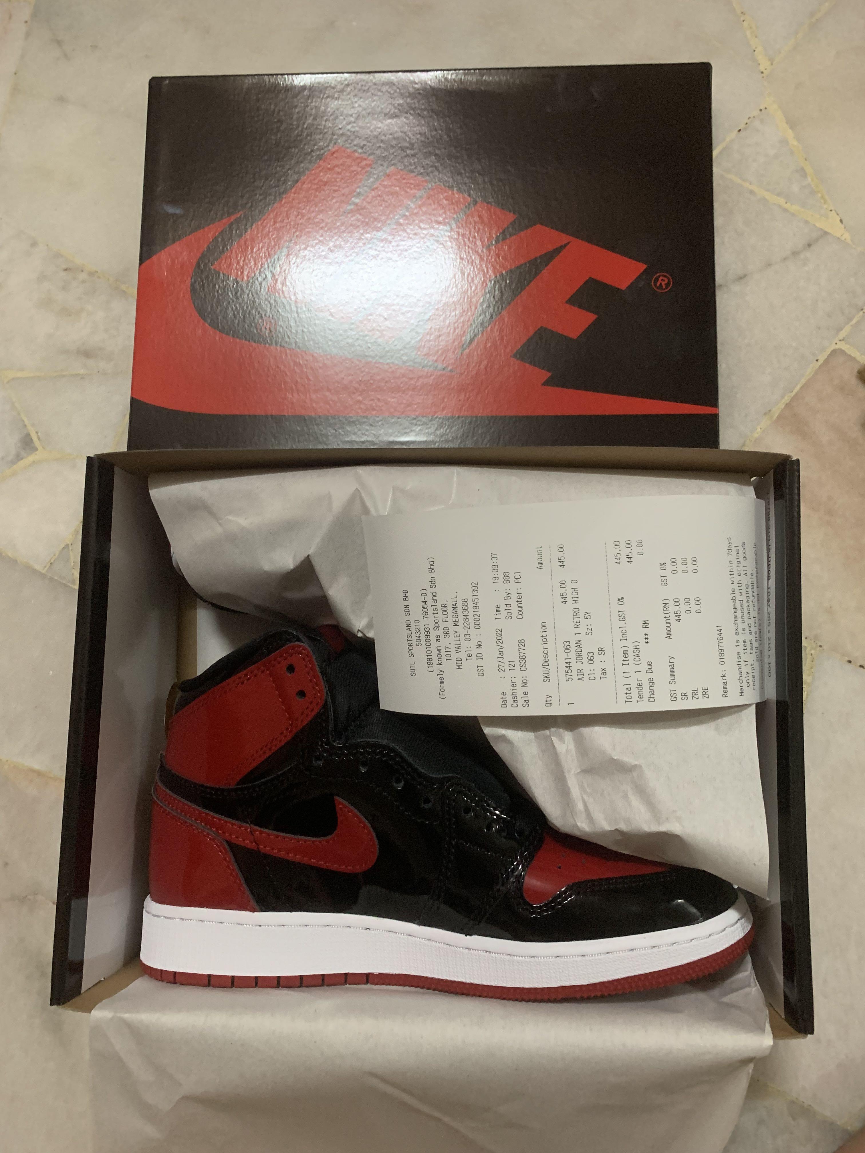 jordan 1 patent bred sku
