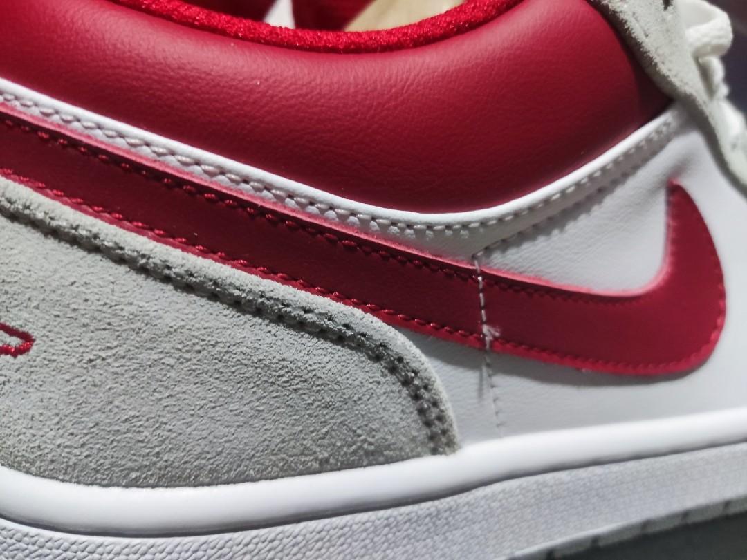 Air Jordan Light Smoke Grey Gym Red, Men's Fashion, Footwear, Sneakers