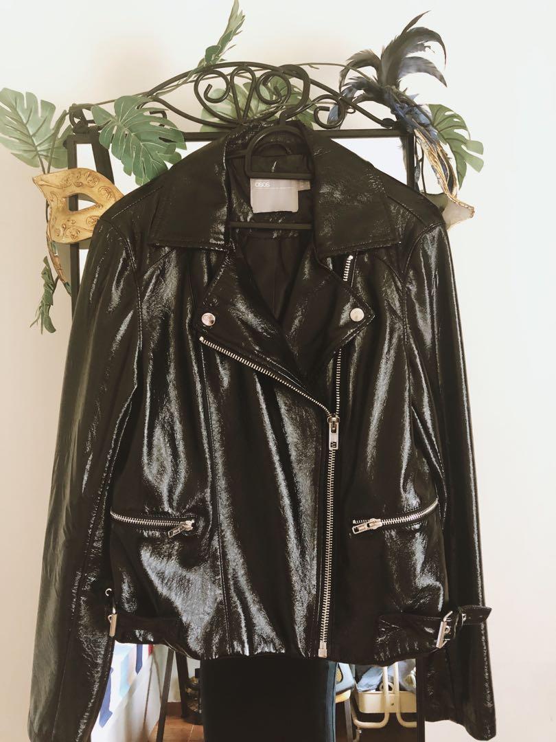 Pvc leather jacket hot sale