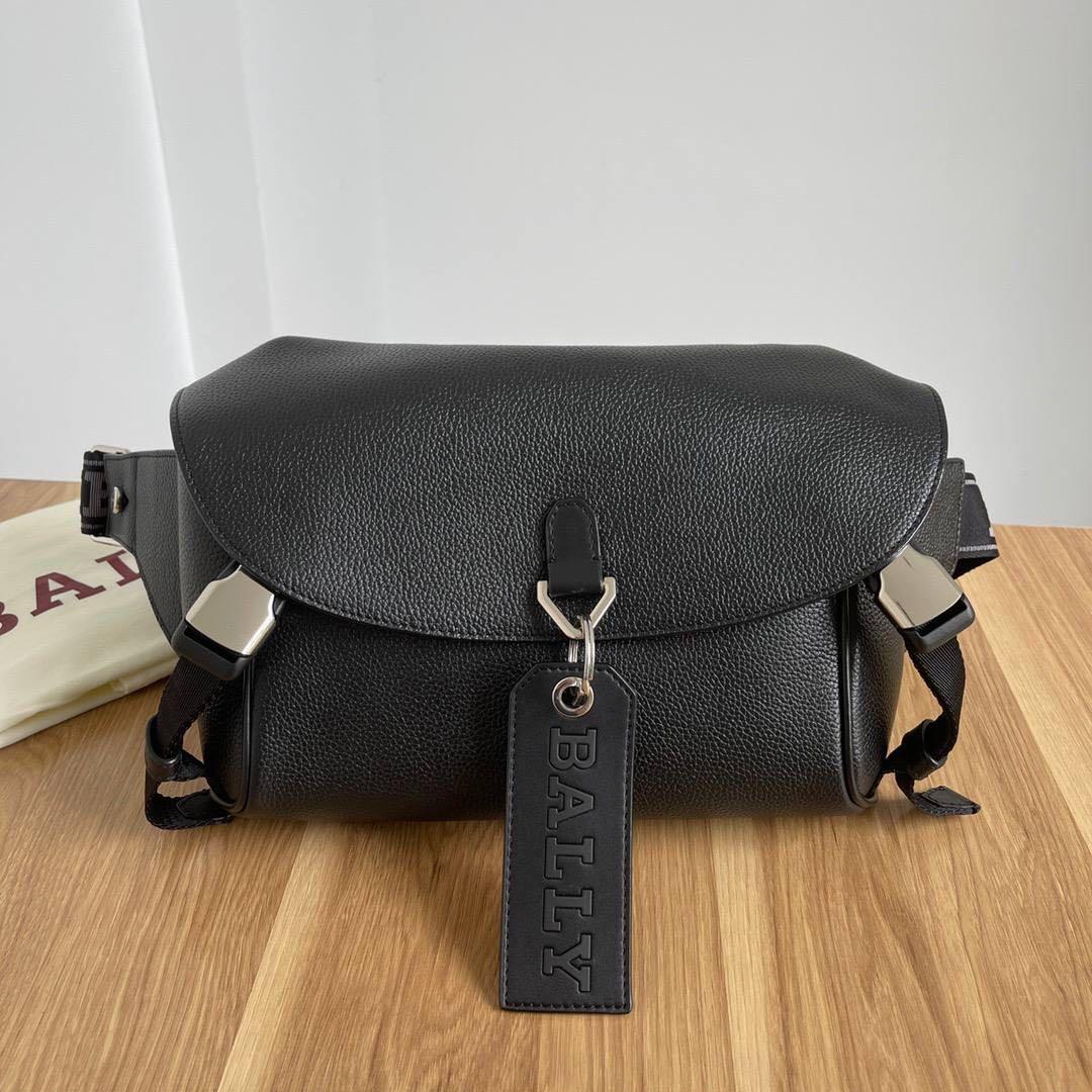 Bally Men Leather Cage Sling Bag