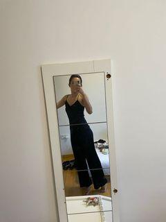 Fitted bodice flowy pantleg black h&m jumpsuit uk6