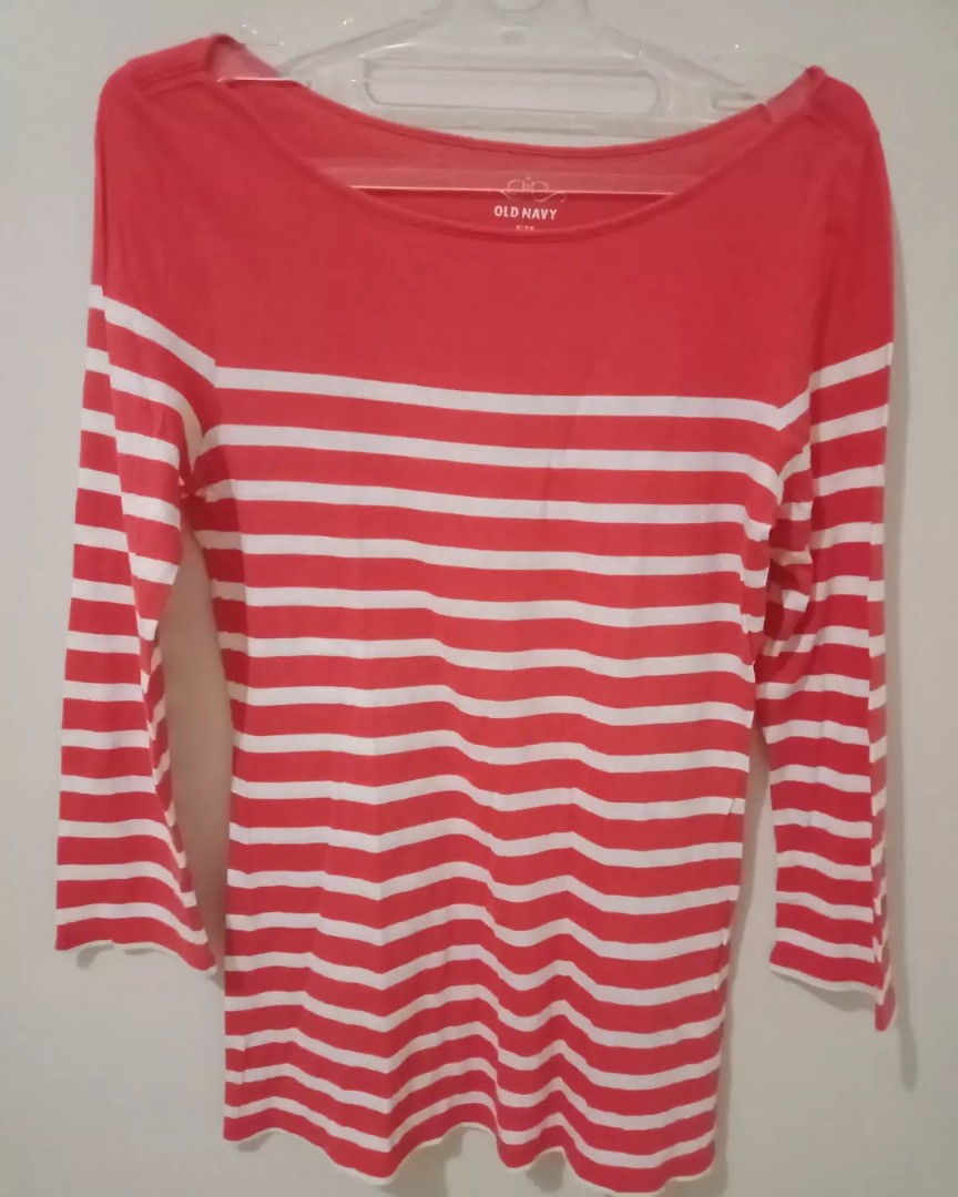 Blouse Red Stripes Old Navy, Fesyen 