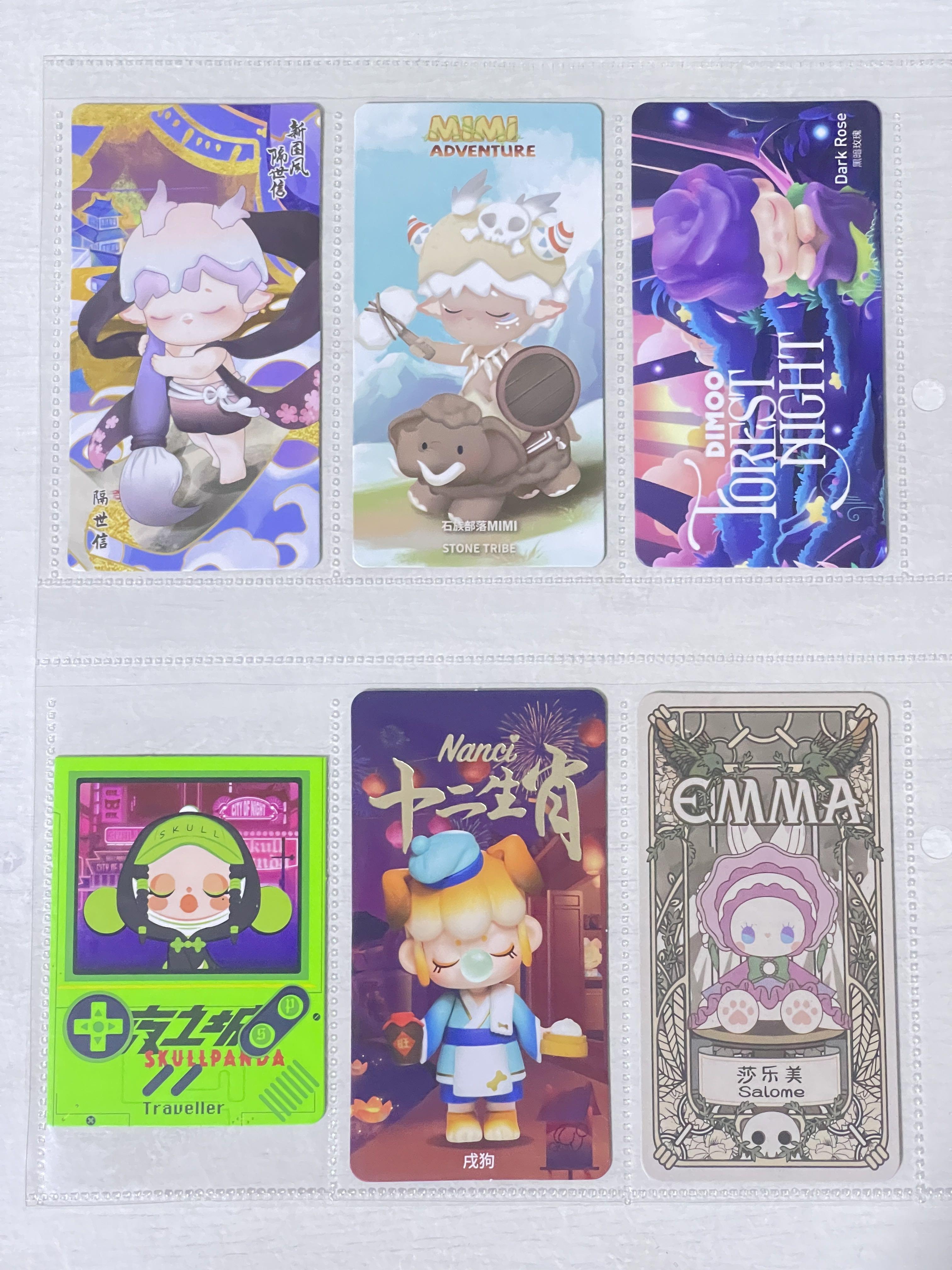 Card holder with 10 sleeves for blind box character cards, Hobbies