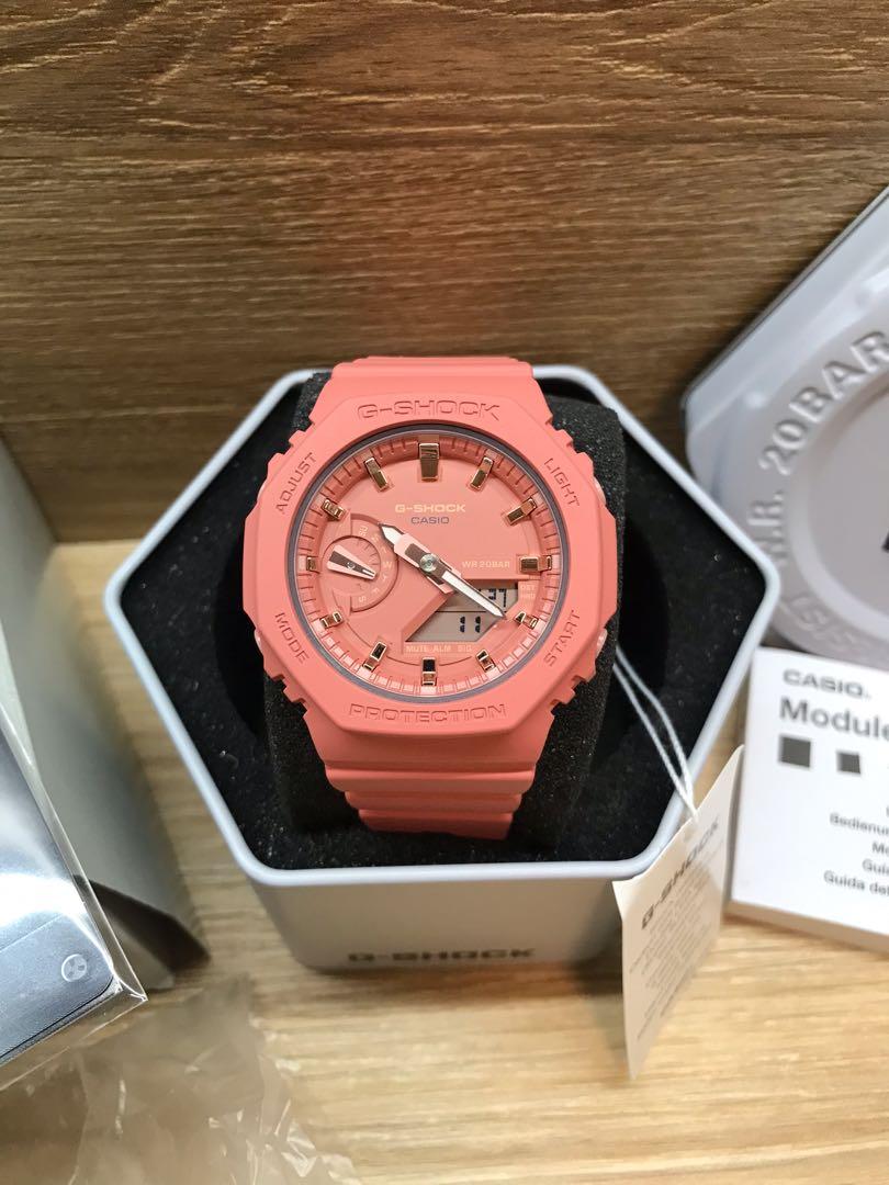 Casio G-Shock 錶粉橙色GA2100 / 5611 女裝情人節禮物, 女裝, 手錶及
