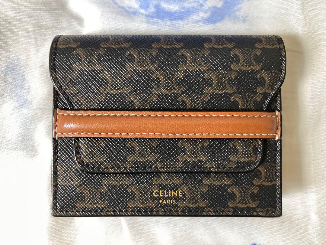 Celine Card Holder with Flap Triomphe Canvas Tan – Coco Approved Studio