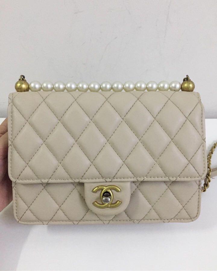 Chanel Pearl Flap Bag Luxury Bags Wallets on Carousell