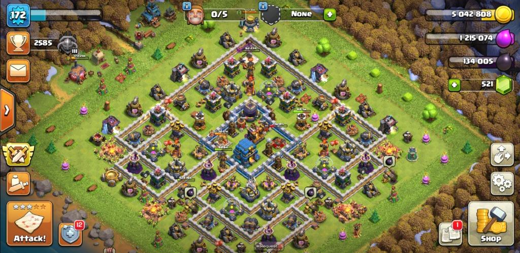 Clash Of Clans Map Town Hall 12 Th12 K45 Q61 W33 Clash Of Clans Townhall 12 部落冲突 , Video Gaming, Gaming  Accessories, Game Gift Cards & Accounts On Carousell