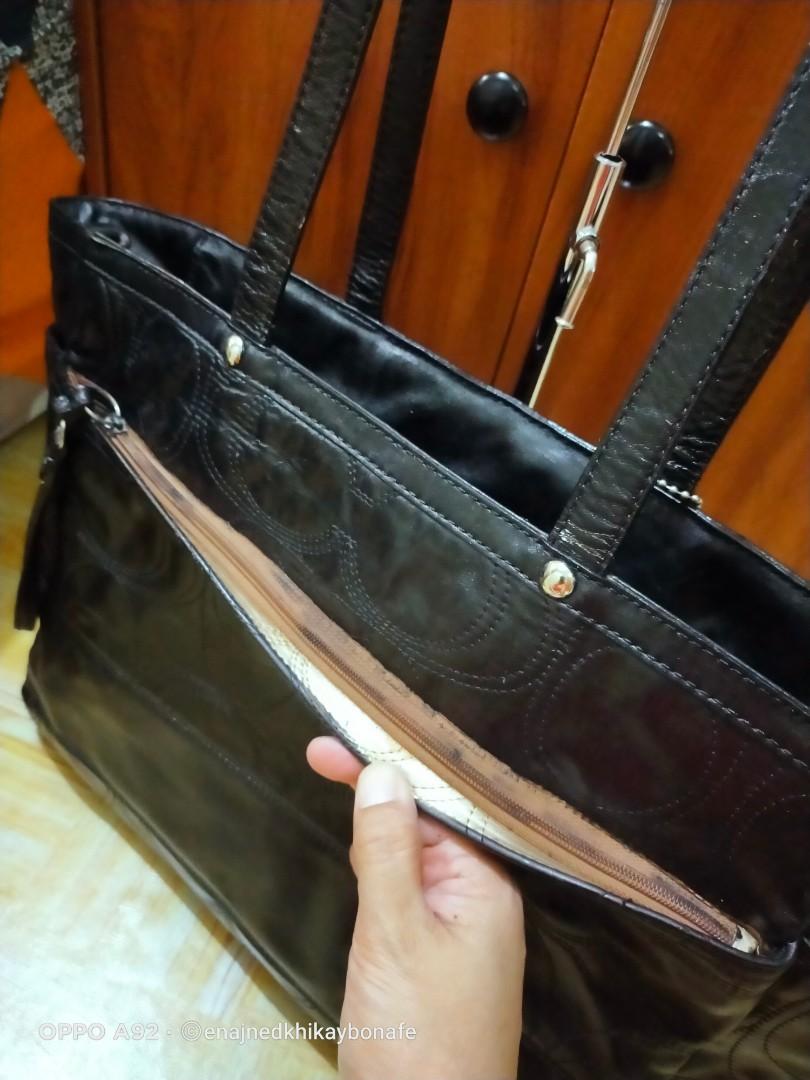 Coach Large Repaint Leather Shoulder Bag, Luxury, Bags & Wallets on