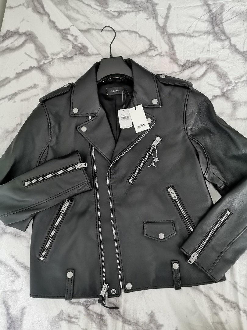Coach leather sales moto jacket