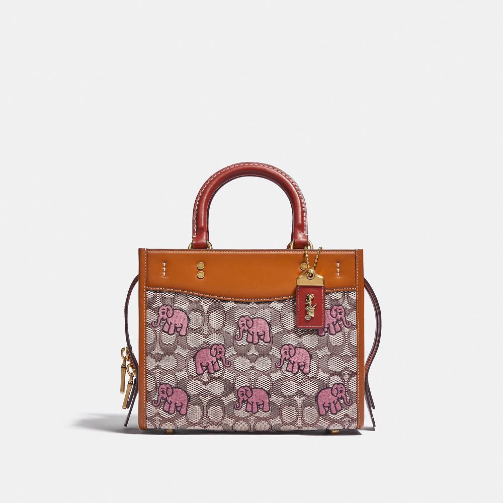 COACH Rouge 25 in Signature Textile Jacquard with Embroidered Elephant ...