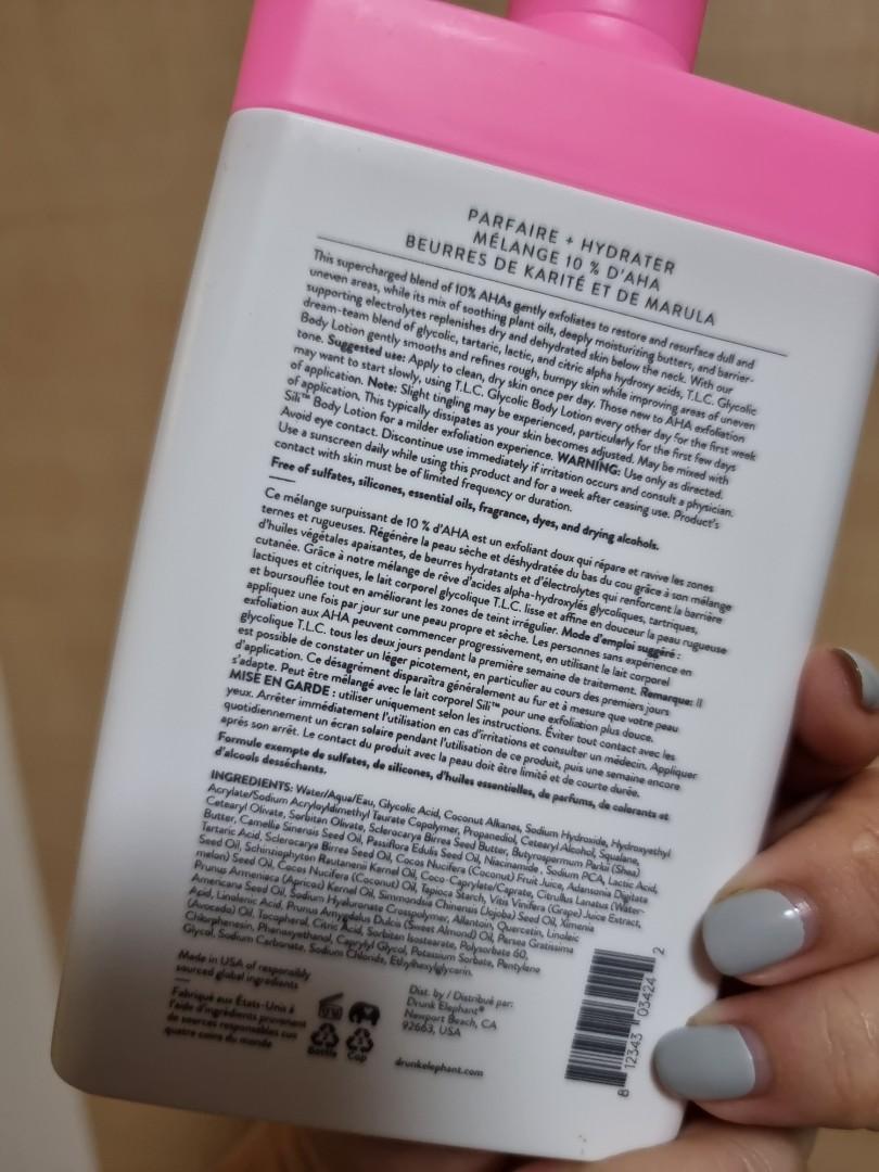 Drunk elephant TLC Glycolic body lotion 240ml, Beauty & Personal Care