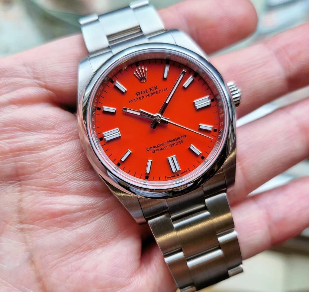Rolex Oyster Perpetual Coral Red sz 41 