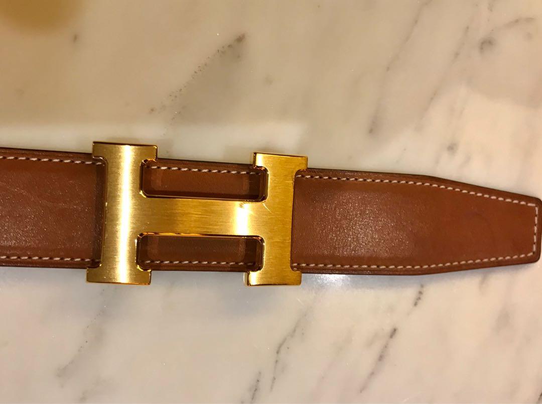 Hermes H 5382 32mm Belt Buckle Brushed Gold