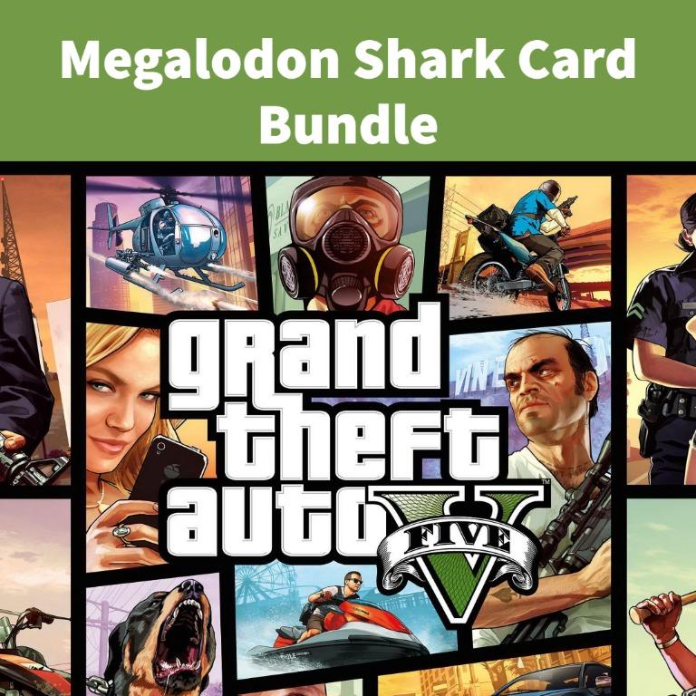 Grand Theft Auto V + Megalodon Shark Card Bundle, Video Gaming, Video