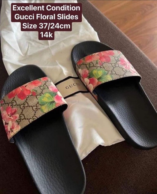 Gucci floral slides top