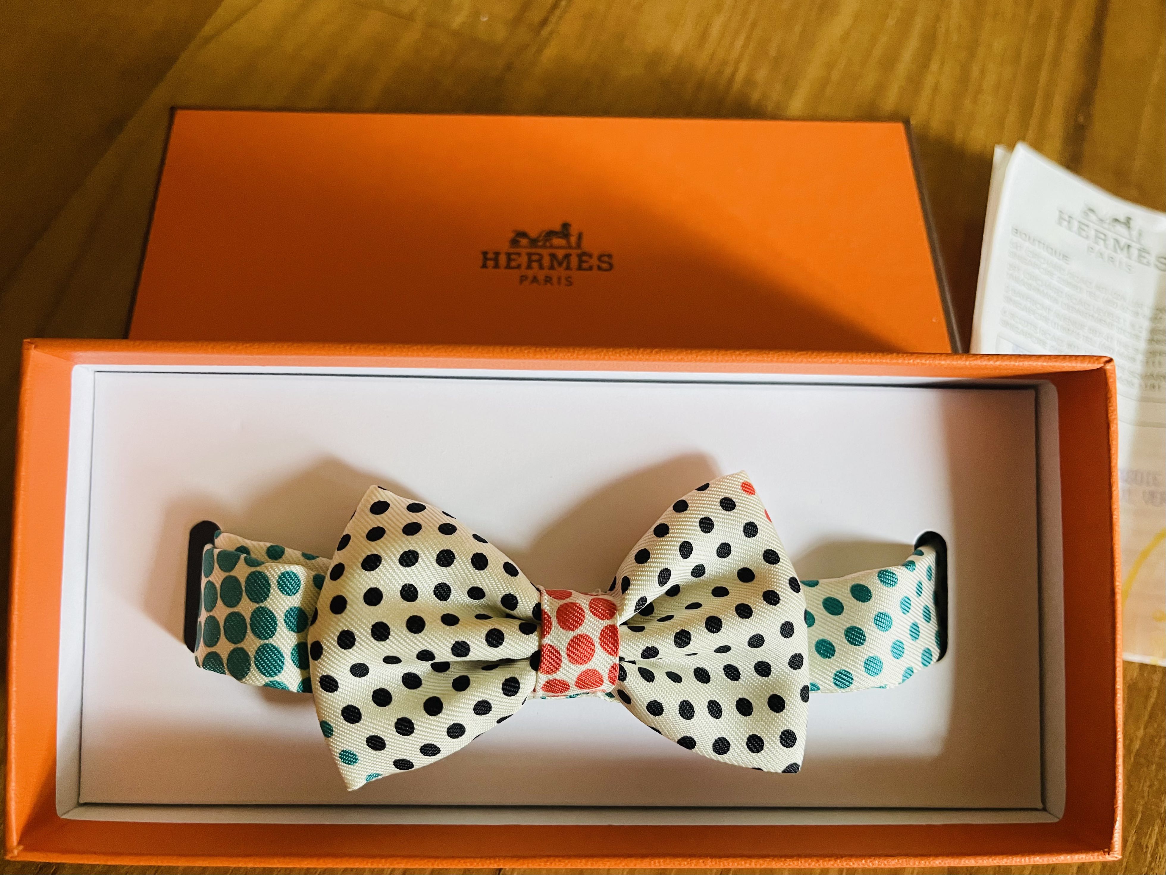 hermes black bow tie