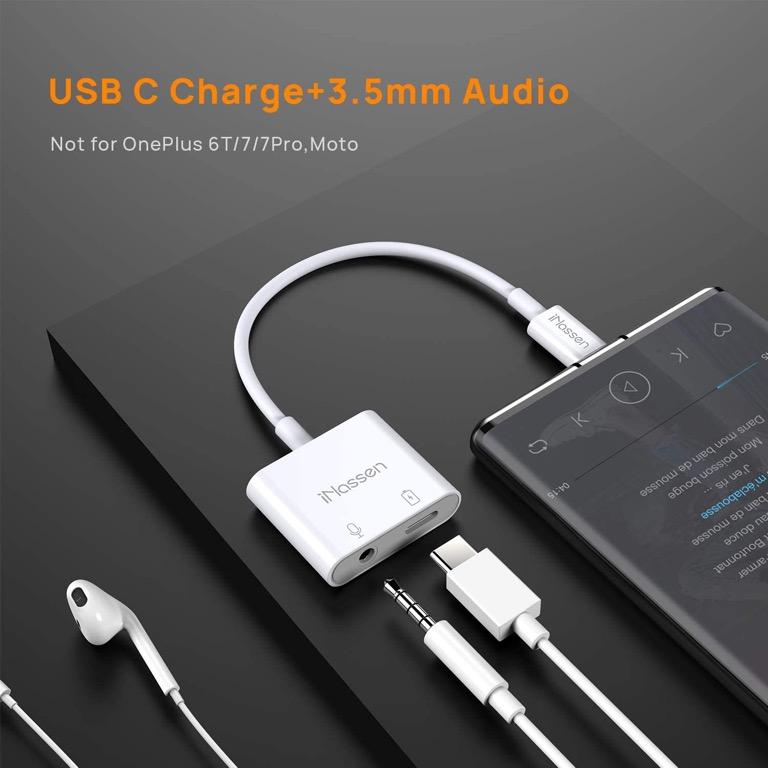 F2 iNassen USB C to 3.5 mm Headphone Jack Adapter for Huawei USB Type C to 3.5mm AUX Audio Charge Adaptor for Huawei P30 Pro P20 P20 Pro Mate 20