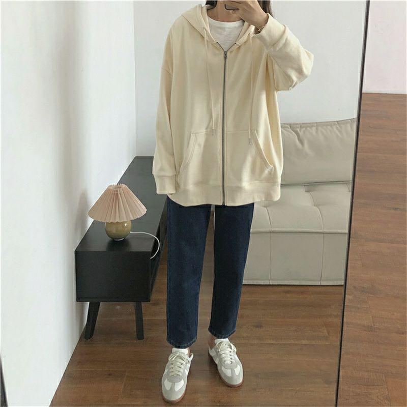 INSTOCKS *flawed* cream oversized unisex korean ulzzang jacket