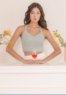 JODYN 2-WAY CROSS BACK PADDED CROP TOP #MADEBYLOVET (SAGE)