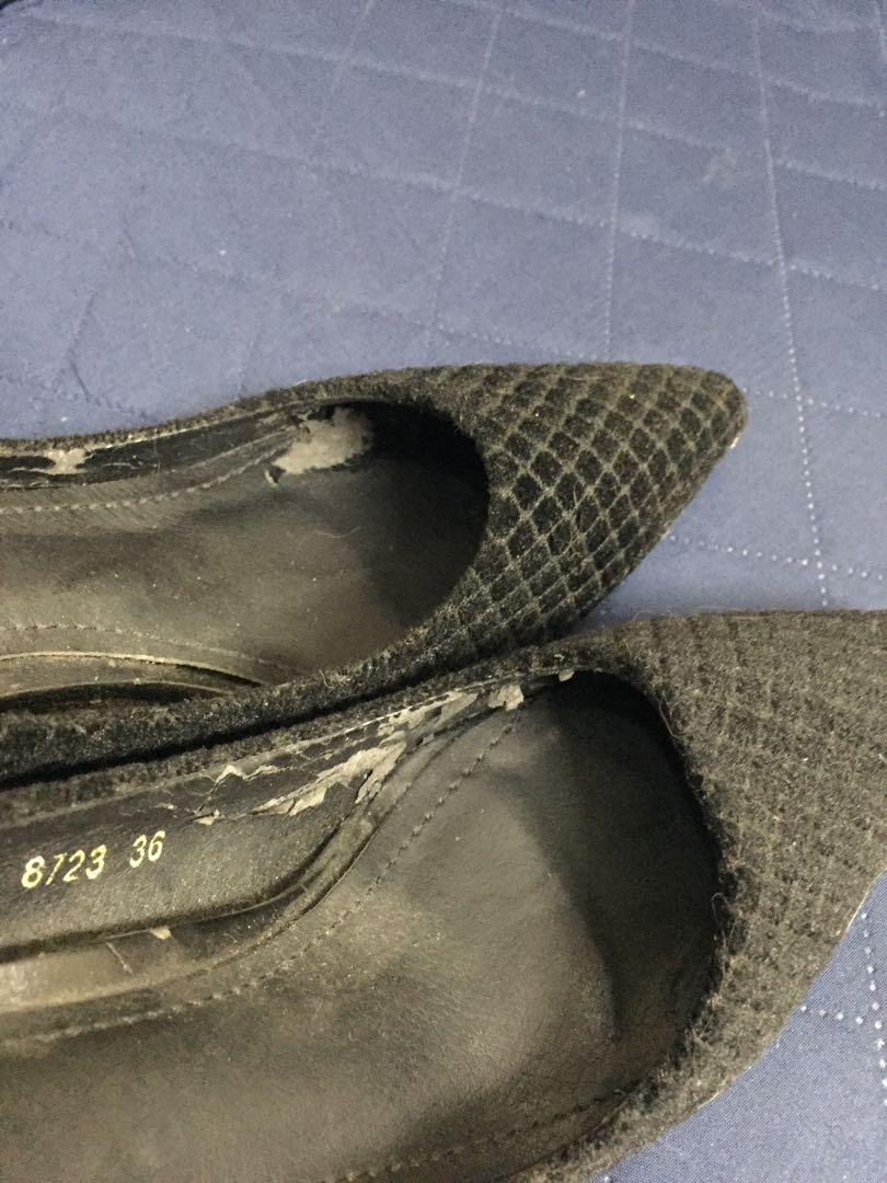 Keds and D&C Velvet black High Heels, Women's Fashion, Footwear