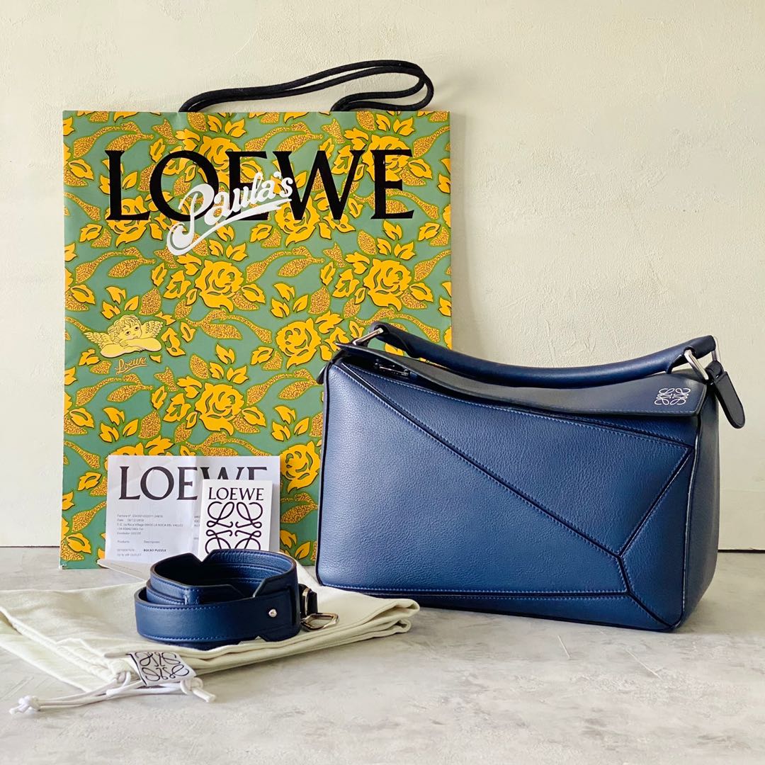Loewe Puzzle Medium in Marine Blue Women s Fashion Bags