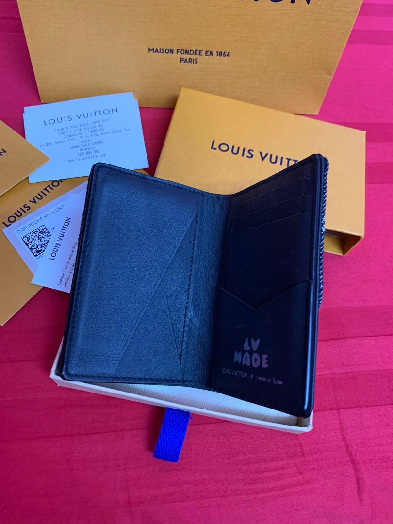 Louis Vuitton Nigo LV Made Black Monogram Denim Pocket Organizer Card Wallet  1118l14
