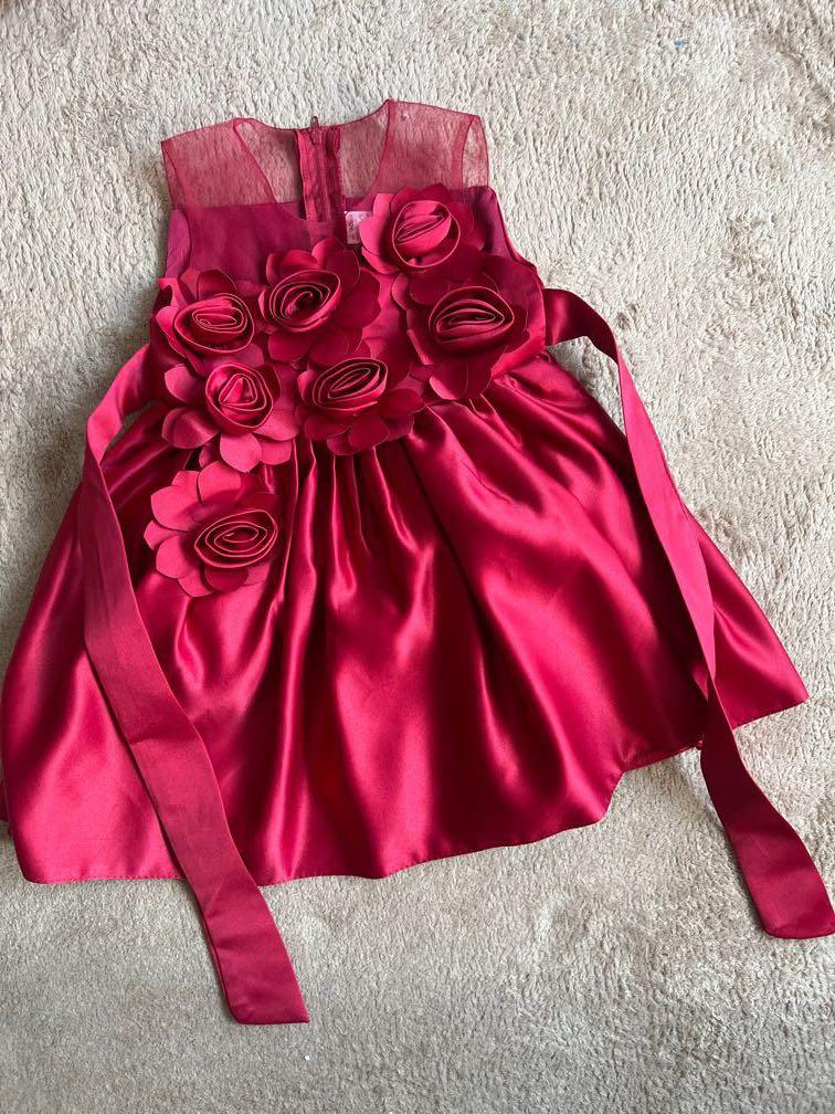 Baby girl maroon dress deals