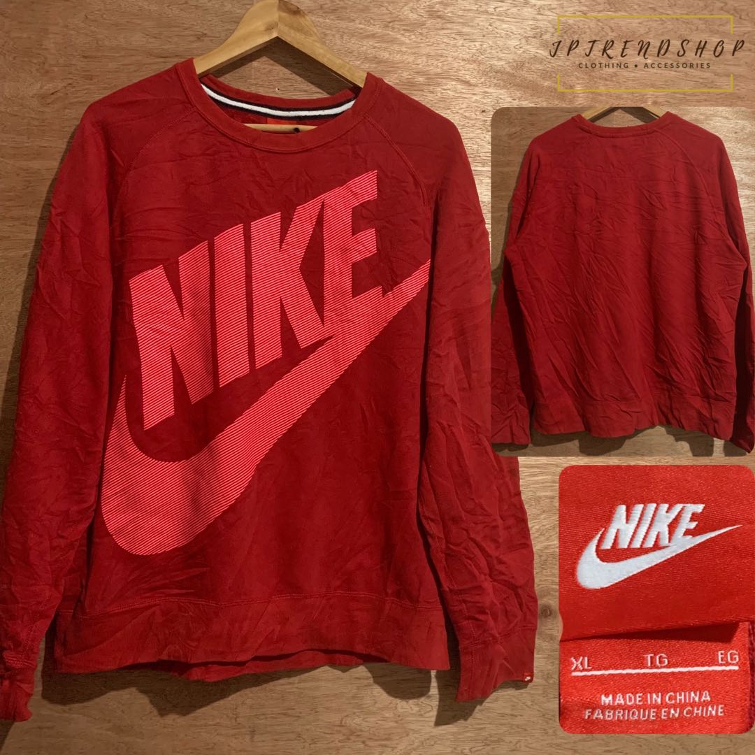 red crewneck sweatshirt nike