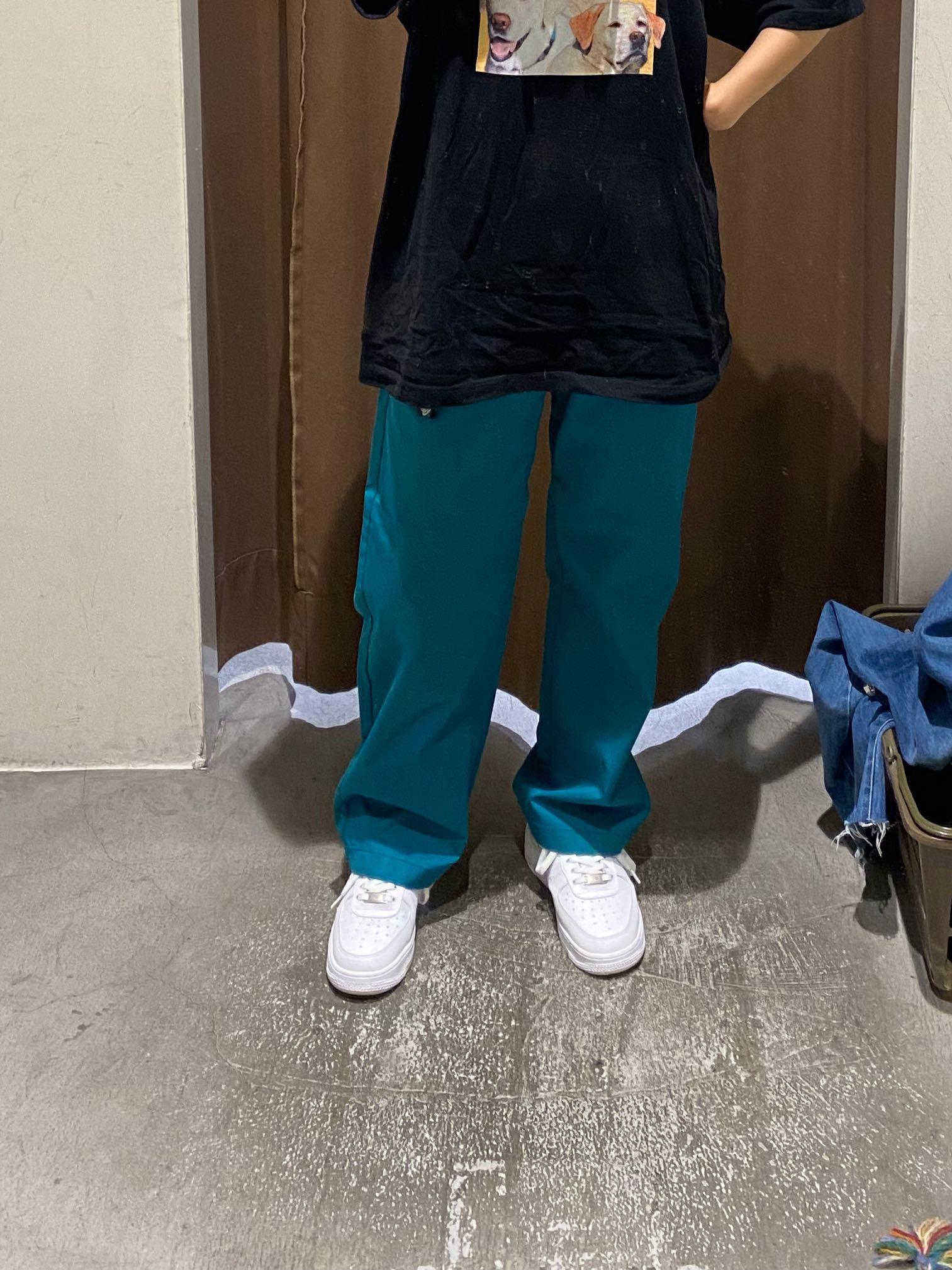 Niko And X Dickies 別注寬版藍綠色工作長褲工作褲寬褲 她的時尚 褲子在旋轉拍賣