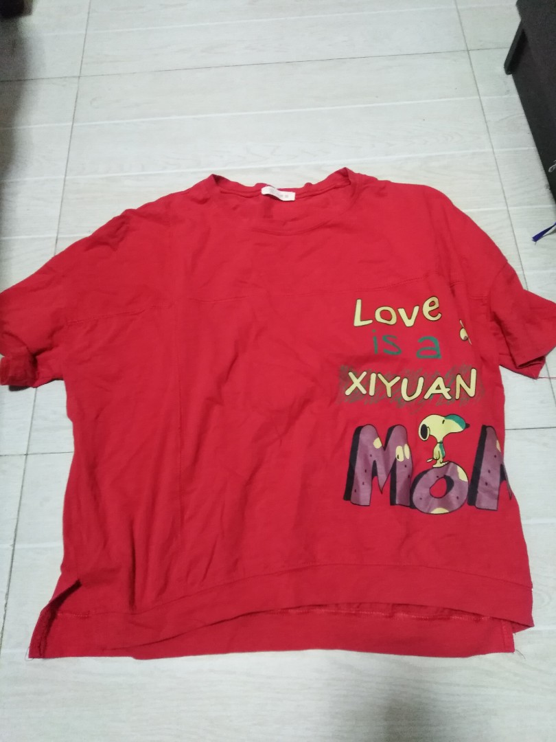 Oversized red t shirt pambahay, Women's Fashion, Tops, Shirts on Carousell