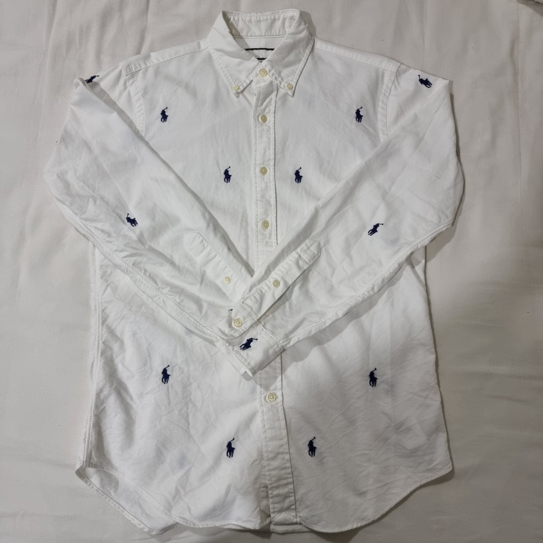 Polo Ralph Lauren Classic Fit long sleeve oxford button down shirt in white  