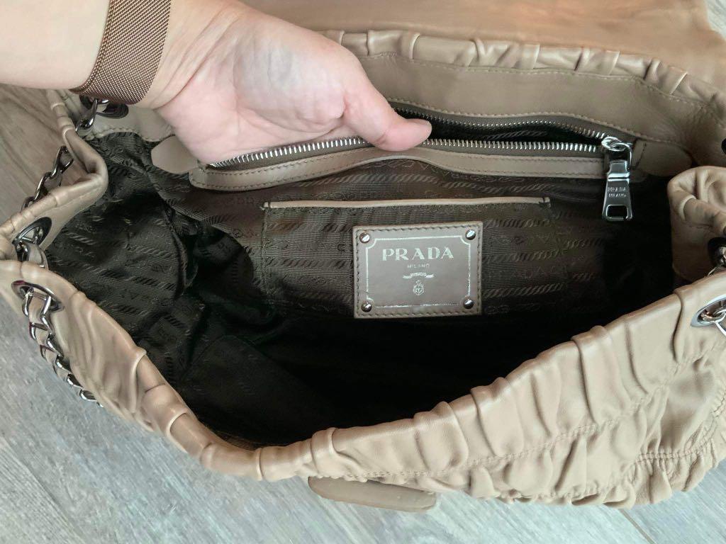 Prada wrinkled leather bag, Luxury, Bags & Wallets on Carousell
