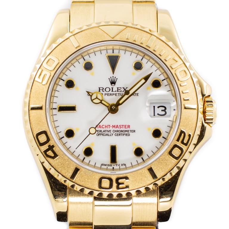 Preowned Rolex Yacht Master 35mm in 18K Yellow Gold Ref 68628