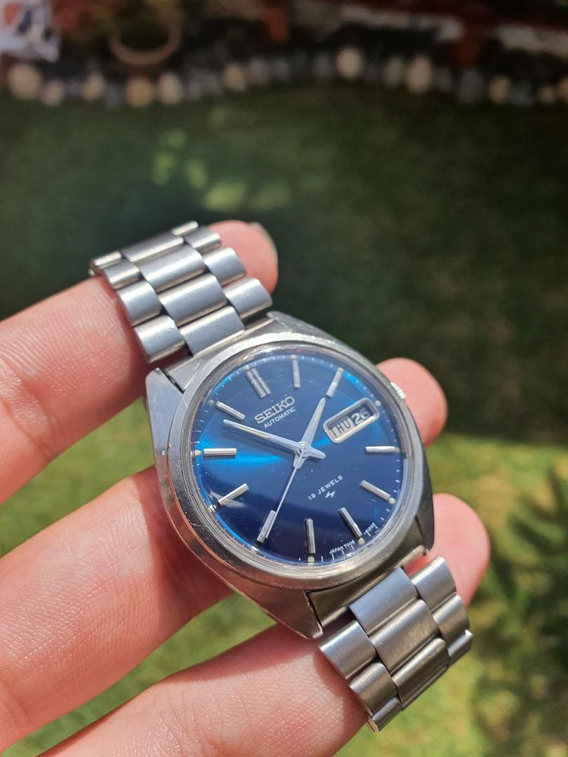 Rare Blue Sunburst Seiko 19 jewel SERVICED, Luxury, Watches on Carousell