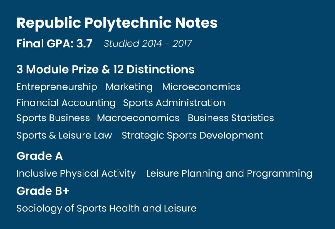 Republic Polytechnics Notes (Category: Textbooks) located in Singapore. Submitted by jereng (Listing ID 1140128224, Image 1). Description: Hi RP students who desire to achieve better grades, I am a NUS student, Republic Polytechnic alumni and I am selling all my notes to help students score in their modules. All packages includes OneNote (etc. 6p, Worksheets, Practice Questions with mostly detailed answers, Pre Readings, Some extra notes, RJ) Mod