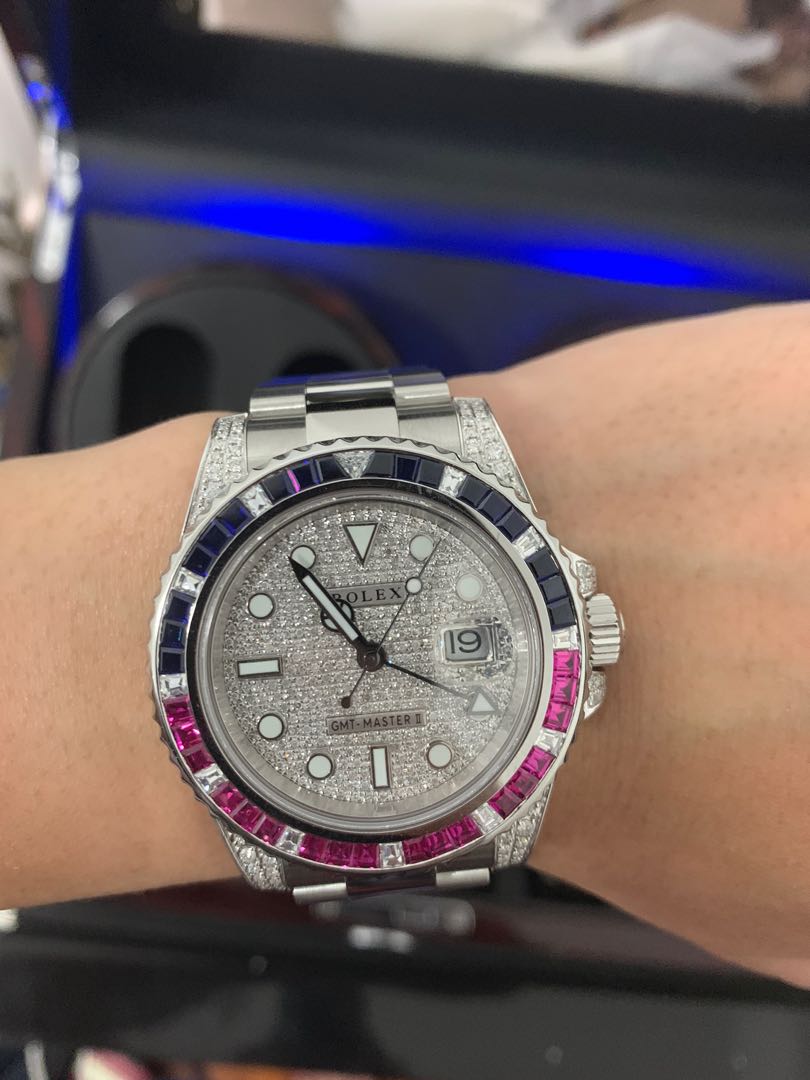 Rolex gmt pepsi deals diamond