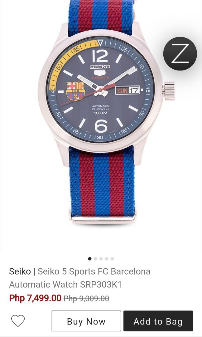 Seiko 5 Sports FC Barcelona Automatic Watch SRP303K1 Men s