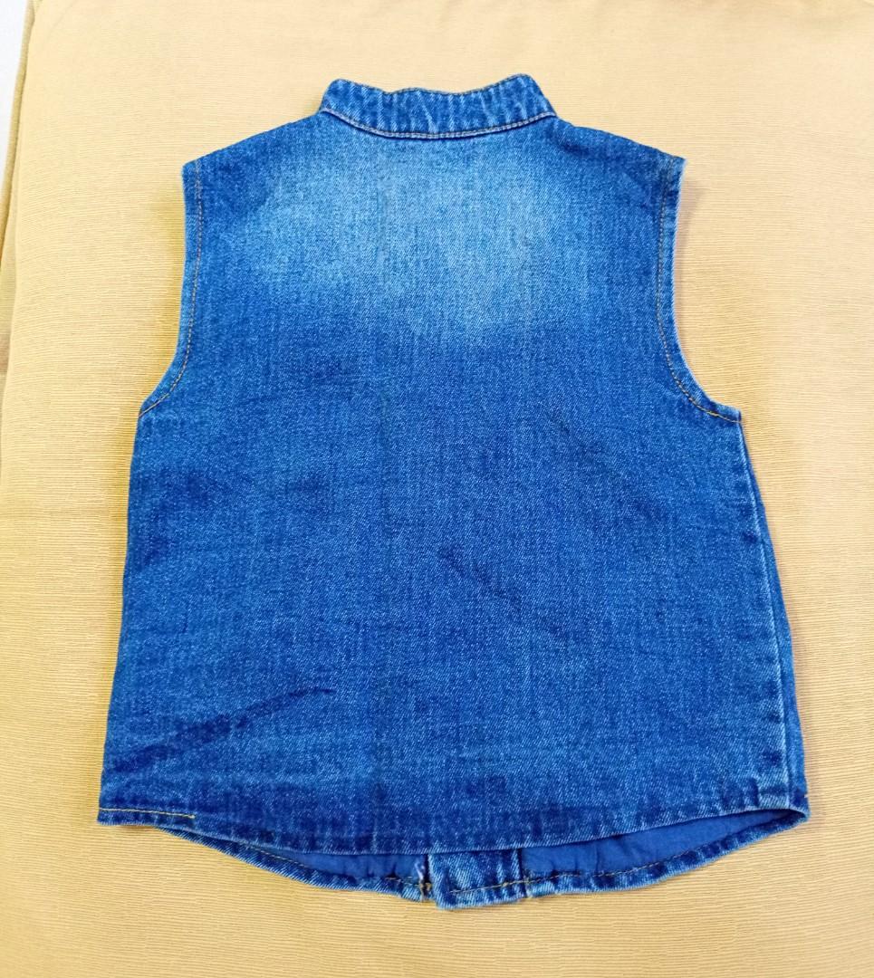 Sleeveless denim jacket, Babies & Kids, Babies & Kids Fashion on Carousell