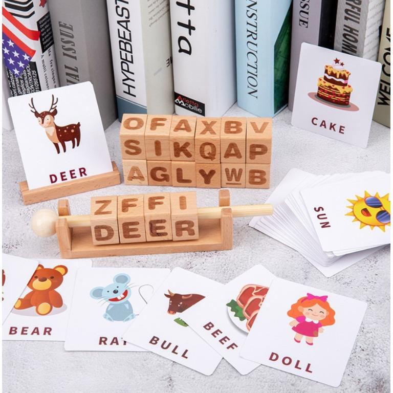 Spelling Toy Alphabet Letter Twist See & Spell Learning Alphabet Wood ...
