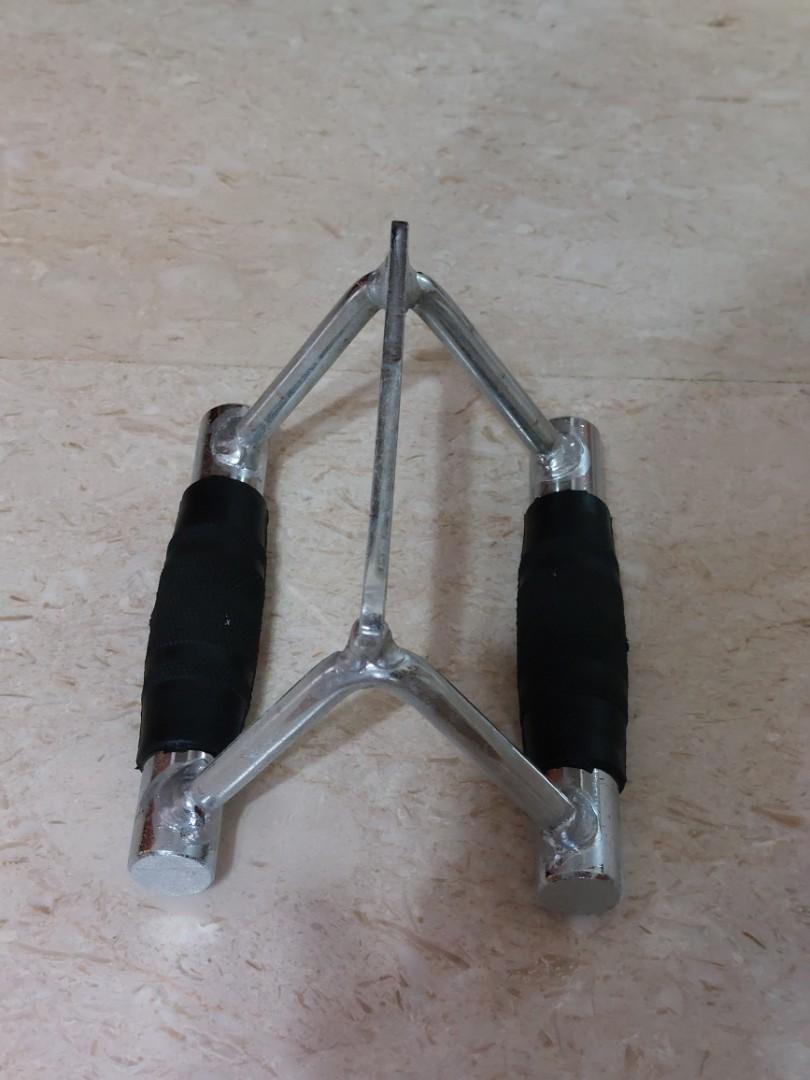 Triangle V Shaped Pull Bar Cable Gym Attachment with Rubber Grips