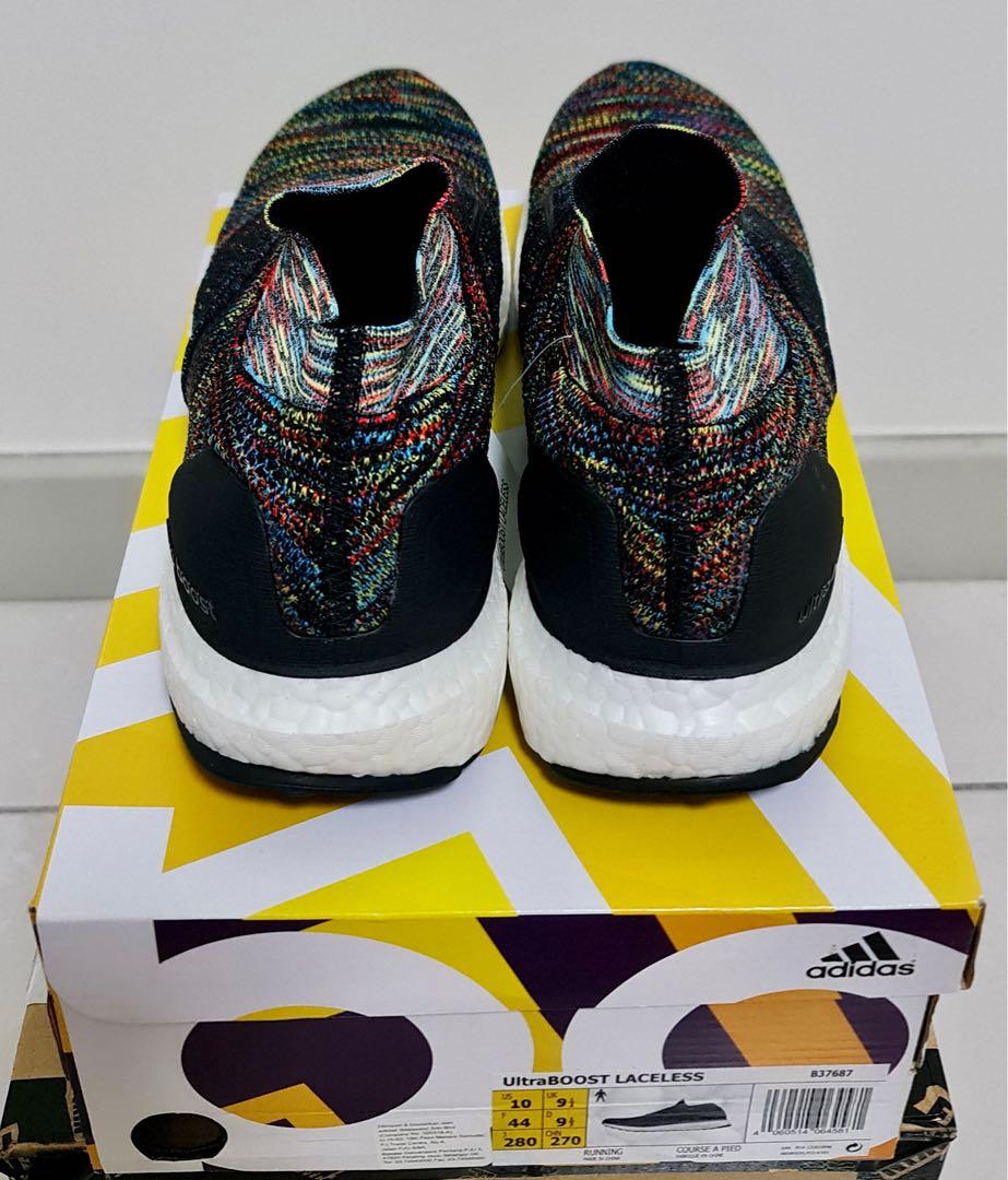 UK9.5 Adidas Ultraboost Laceless Black 