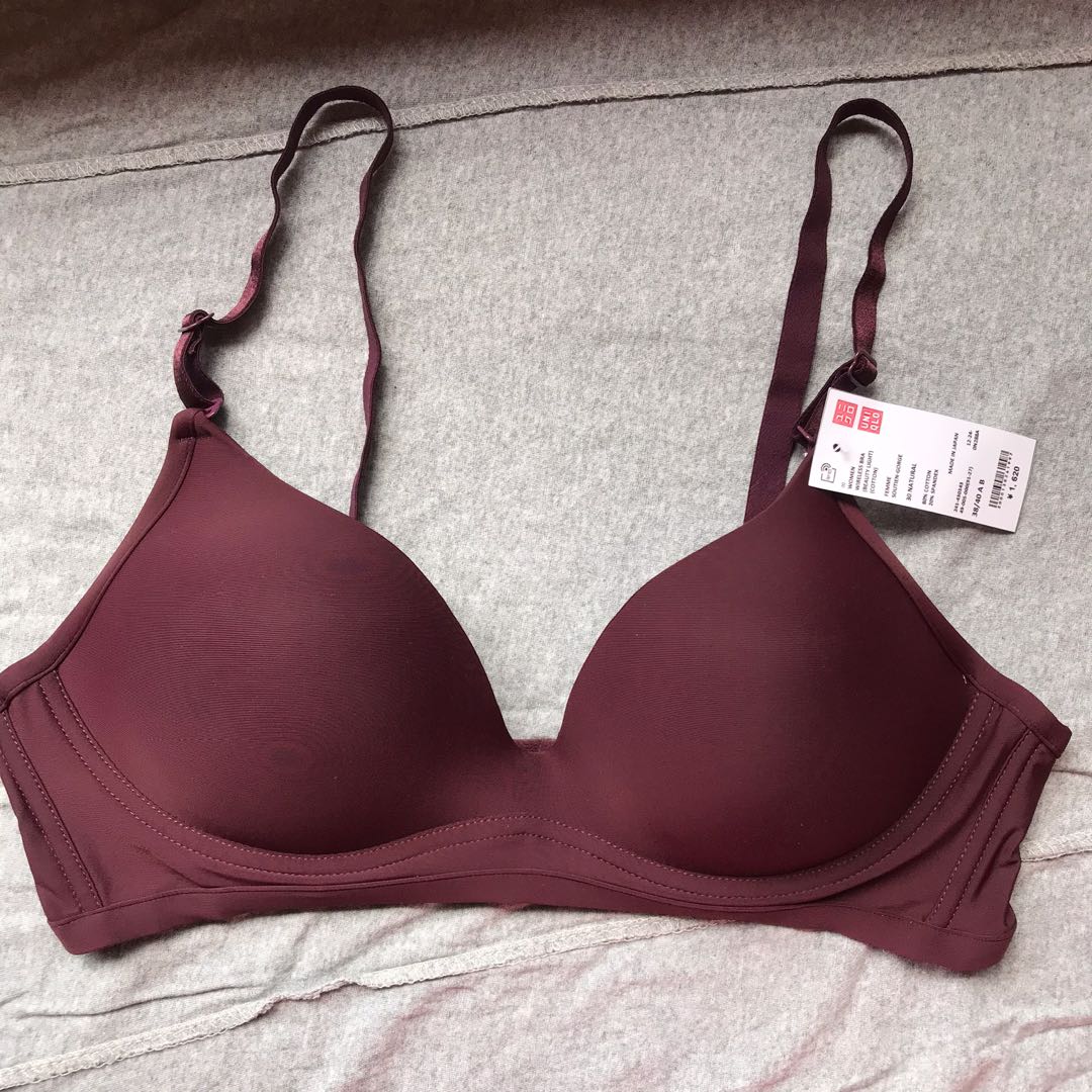 11.11 SALE!!! Uniqlo bras size B70 black and natural bra, Women's Fashion,  Undergarments & Loungewear on Carousell