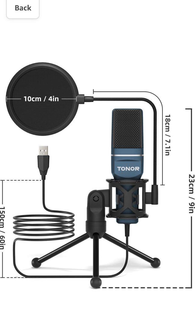 USB Microphone, TONOR Computer Cardioid Condenser PC Gaming Mic, Audio