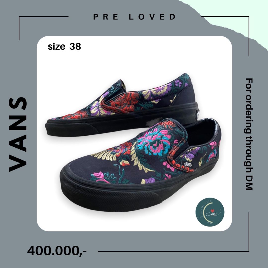 Vans slip sales on satin floral