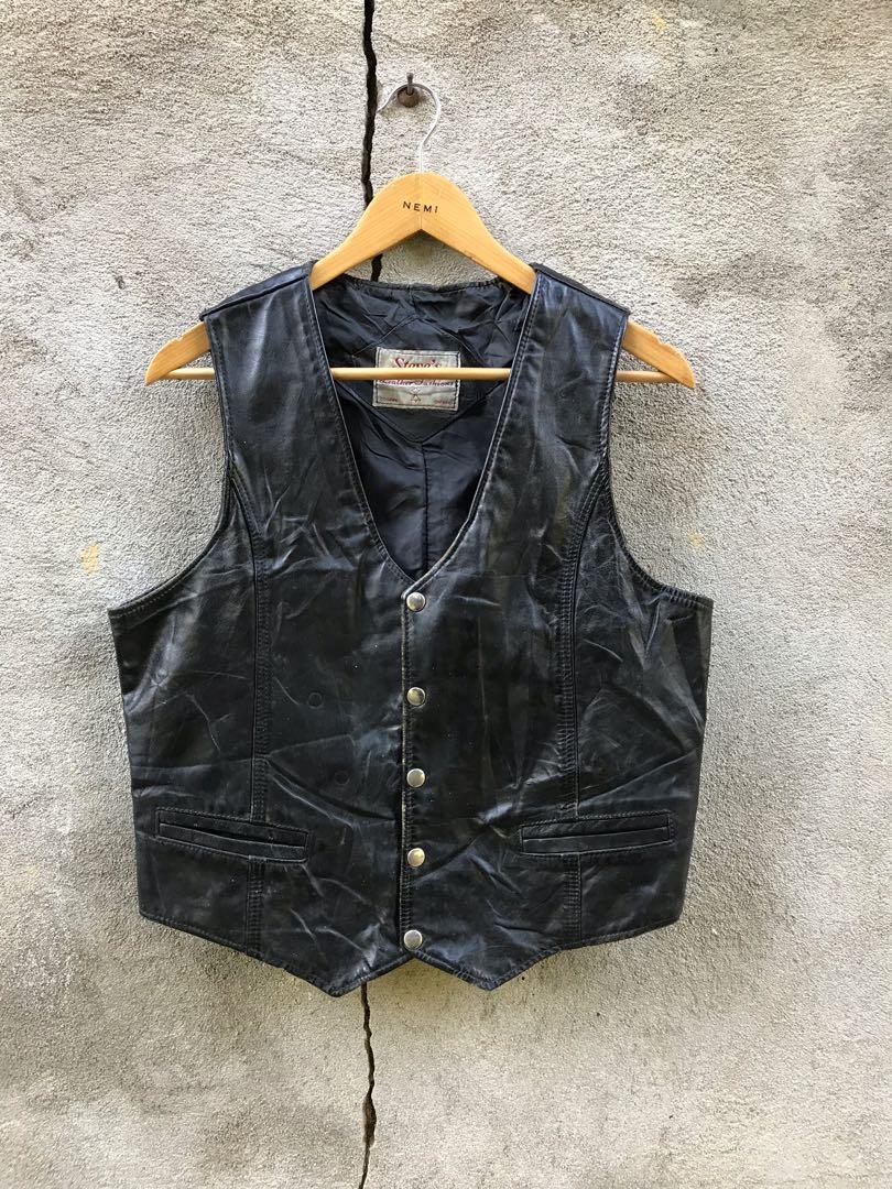vintage leather vest