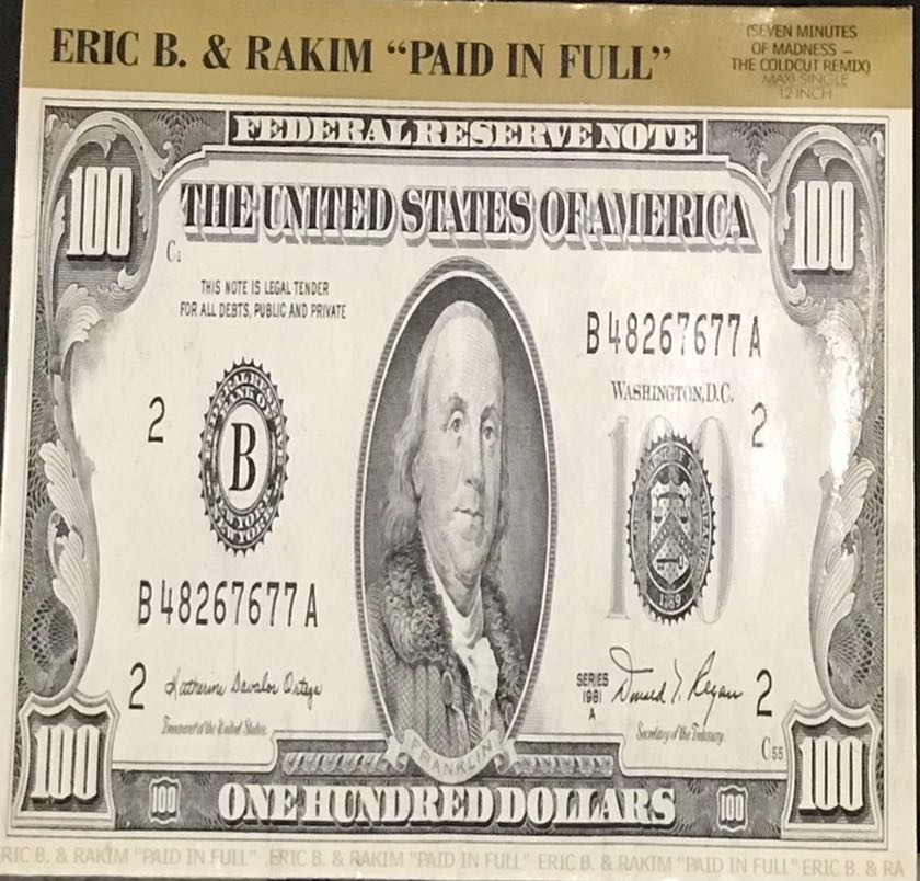 Vinyl Record- 12” Single- Eric B.  Rakim Paid In Full The Coldcut  Remix, Hobbies  Toys, Music  Media, Vinyls on Carousell